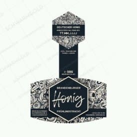 Honey Doodles - eines der vielen Designvorlagen von Schwarmgold Honigetiketten