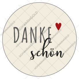 Sticker Danke schön Handwriting SCHWARMGOLD