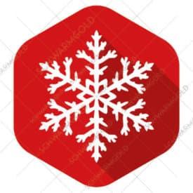 Sticker "red Snowflake" – Flat Icon