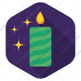 Sticker "Xmas Candle" – Flat Icon