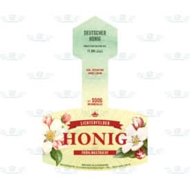 Bee Spring - Honigetikett für den Frühling mit Schwarmgold-Etiketten