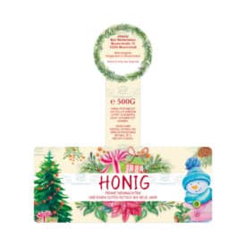 Bee Bommel Beige SCHWARMGOLD Honigetikett