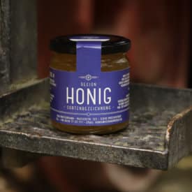 Beetropa Indigo Honigetikett SCHWARMGOLD Honig Etikett