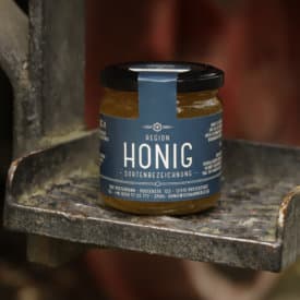 Beetropa vintageblau Honigetikett SCHWARMGOLD Honig Etikett