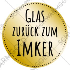 Sticker "Glas zurück zum Imker" golden