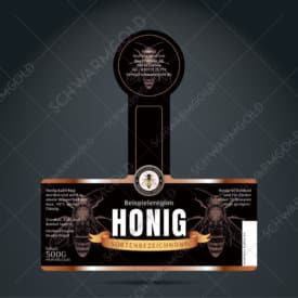 beevelvet – bronze – schwarmgold premium honigetikett