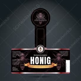 beevelvet – cuprum – schwarmgold premium honigetikett