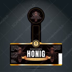 beevelvet – gold – schwarmgold premium honigetikett
