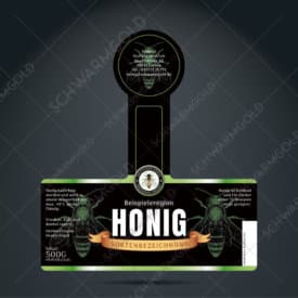 beevelvet – green – schwarmgold premium honigetikett