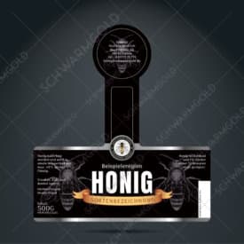 beevelvet – silver – schwarmgold premium honigetikett