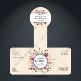 500g bee spiny beige – schwarmgold honigetiketten
