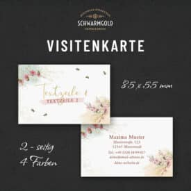 Elegante florale Visitenkarte mit Designbeispiel.