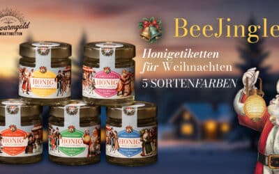 Handgemalte Vintage-Sticker und Etiketten für Weihnachten
