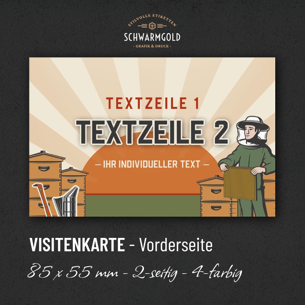 Beeunique Visitenkarte Vorderseite | Schwarmgold