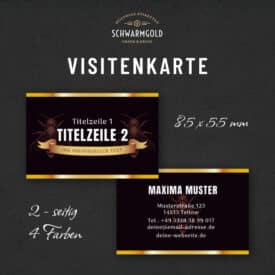 Bee Velvet Visitenkarte Gold Übersicht | Schwarmgold