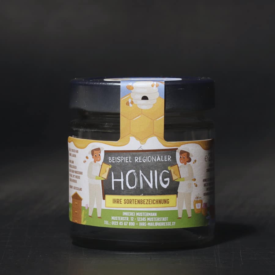 Honigetikett Serie BeeLoved gelbe Sortenfarbe