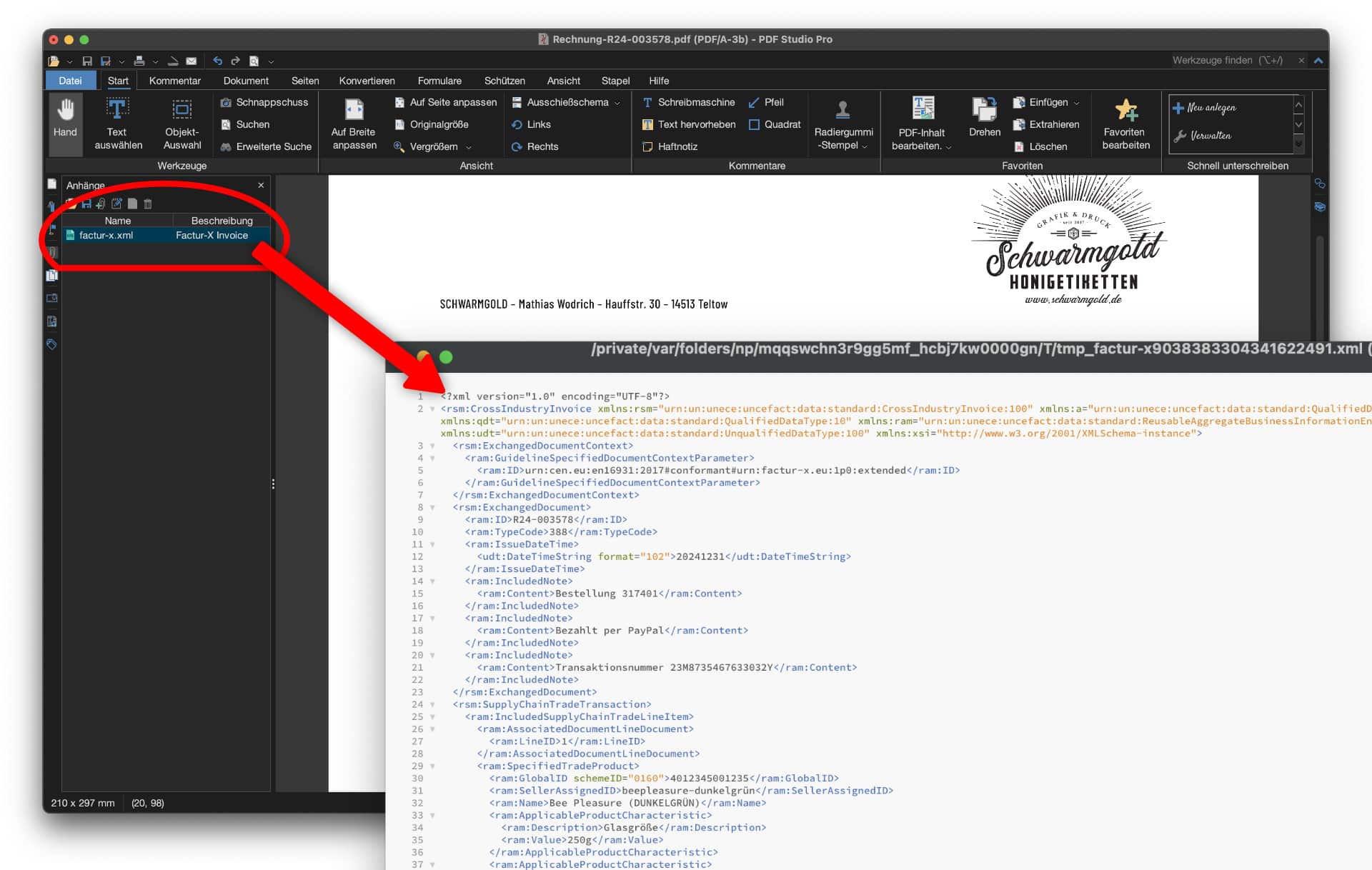 PDF mit integriertem XML PDF mit integriertem XML