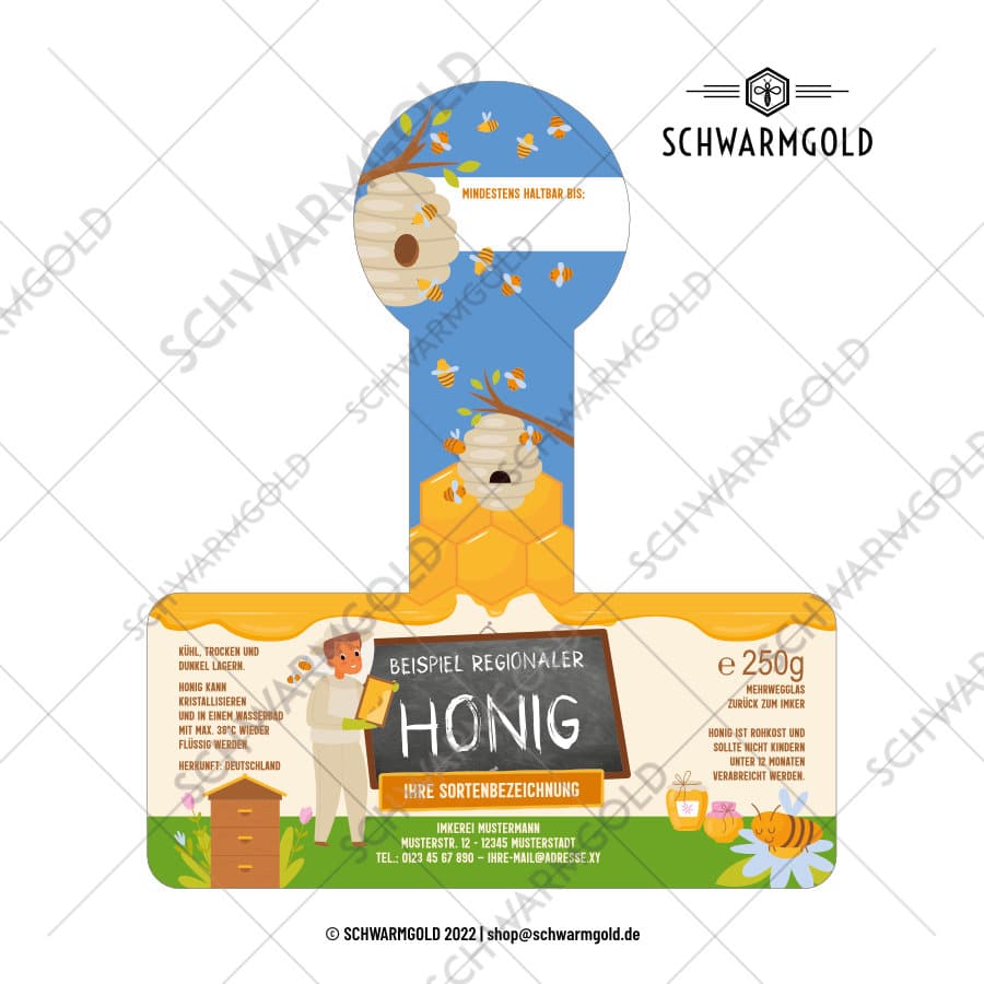 BeeDevotee Male links Honigetikett