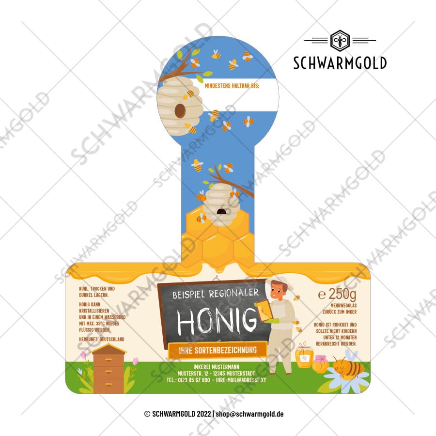 BeeDevotee Male rechts Honigetikett