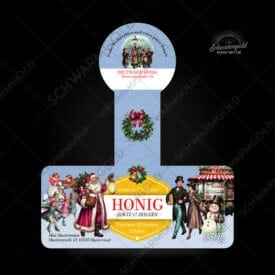 Beejingles gelb weihnachten honigetikett