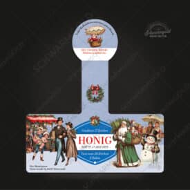 Beejingles blau weihnachten honigetikett