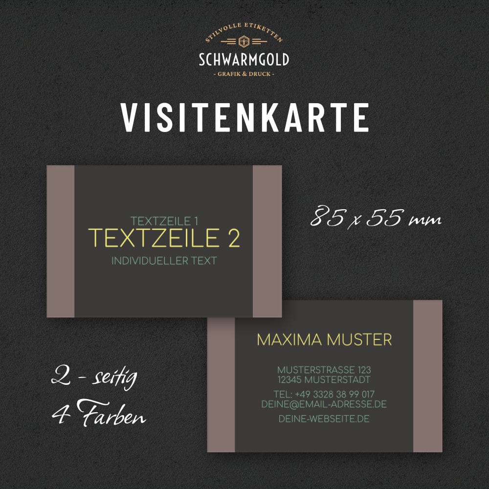 Modern Visitenkarte Übersicht | Schwarmgold