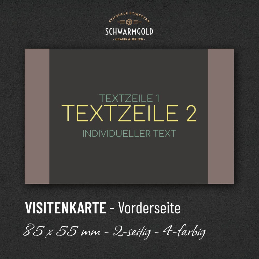 Modern Visitenkarte Vorderseite | Schwarmgold