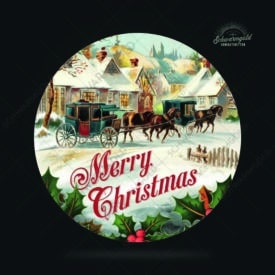 Carriage - Weihnachtssticker
